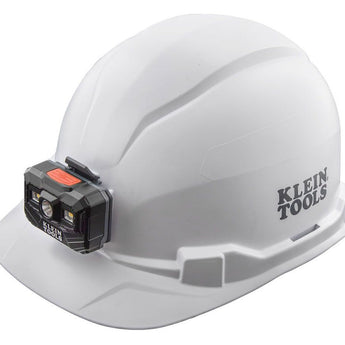 Klein Tools Non-Vented Class E Hard Hat with USB-C Rechargeable Headlamp - 300 Lumens - Uses Buil-In Li-ion Battery Pack (60107RL)