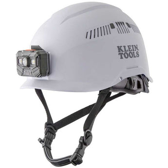 Klein Tools Class C Safety Helmet with Rechargeable Headlamp - 300 Lumens - Uses Built-In Li-ion Battery Pack