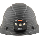klein tools 60346 karbn full brim hard hat with headlamp angled down and to the right