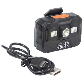 Klein Tools Non-Vented Hard Hat with Rechargeable Headlamp - 300 Lumens - Uses Buil-In Li-ion Battery Pack