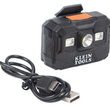 Klein Tools Vented Hard Hat with Rechargeable Headlamp - 300 Lumens - Uses Built-In Li-ion Battery Pack (60407RL)