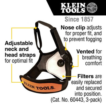 Klein Tools Reuseable Face Mask with Replaceable Filters