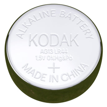 Kodak LR44 Coin Cell Battery Positive Side View