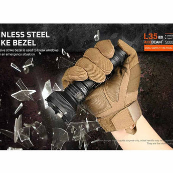 Acebeam L35 V2.0 LED Flashlight - 5000 Lumens - CREE XHP70.3 Hi - Includes 1 x USB-C Rechargeable 21700 - Anodized Black, Green, Blue or Micro-Arc Oxidation (MAO) Gray Marbling