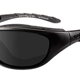 Wiley X AirRage Climate Control Sunglasses Rx Ready with High Velocity Protection - Black Ops Matte Black Frame with Smoke Grey Lenses (694)