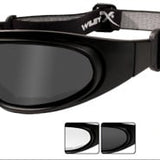 Wiley X SG-1 Goggles Rx Ready with High Velocity Protection - Matte Black - Asian Fit Frame with Smoke Grey - Clear Lens Kit (SG-1M)