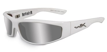 Wiley X Revolvr Street Sunglasses with High Velocity Protection - Pearl White Frame with Silver Flash (Bronze) Lenses (SSREV3)