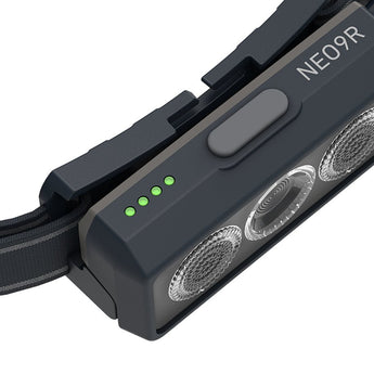 Ledlenser 502715 NEO9R Rechargeable LED Headlamp - 1200 Lumens - Includes 2 x 18650 - Black and Blue, Black and Gray - Box