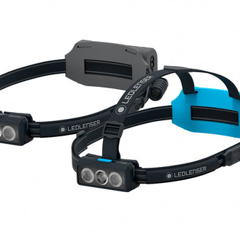 Ledlenser 502715 NEO9R Rechargeable LED Headlamp - 1200 Lumens - Includes 2 x 18650 - Black and Blue, Black and Gray - Box