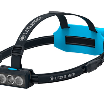 Ledlenser 502715 NEO9R Rechargeable LED Headlamp - 1200 Lumens - Includes 2 x 18650 - Black and Blue, Black and Gray - Box