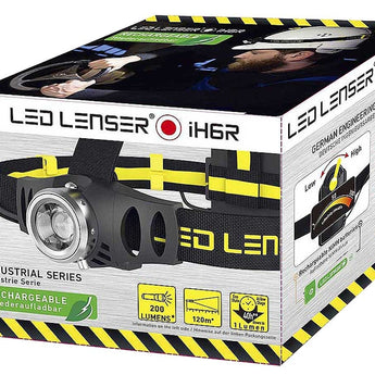 Ledlenser 880388 iH6R Rechargeable LED Headlamp - 200 Lumens - Includes 3 x AAA NiMh - Box - Black and Yellow