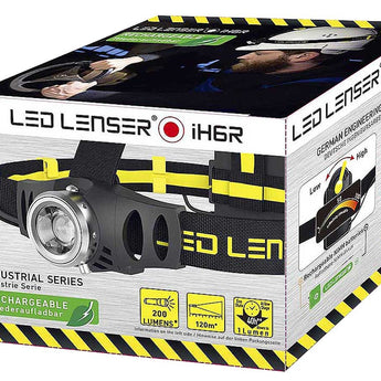 Ledlenser 880388 iH6R Rechargeable LED Headlamp - 200 Lumens - Includes 3 x AAA NiMh - Box - Black and Yellow
