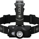 Ledlenser 880556 MH8 Rechargeable LED Headlamp - 600 Lumens - Includes Li-Ion Battery Pack - Black with Black Button - Box