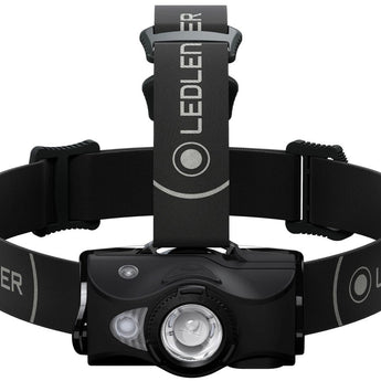 Ledlenser 880556 MH8 Rechargeable LED Headlamp - 600 Lumens - Includes Li-Ion Battery Pack - Black with Black Button - Box