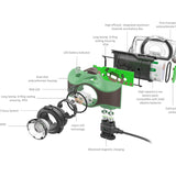 Ledlenser 880556 MH8 Rechargeable LED Headlamp - 600 Lumens - Includes Li-Ion Battery Pack - Black with Black Button - Box