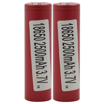BUNDLE: 2 x LG HE2 ICR 18650 2500mAh 3.6V Unprotected High-Drain 20A Lithium Ion (Li-ion) Flat Top Batteries