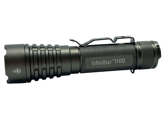TerraLUX/Lightstar InfiniStar 1100 LED Flashlight - CREE XP-L - 1100 Lumens - Includes 1 x USB Rechargeable 18650 - Titanium Gray