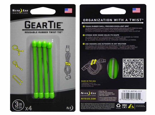 Nite Ize 3-inch Gear Ties - 4 Pack