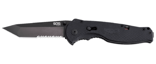 Flash II - Tanto, Black TiNi, Partially Serrated