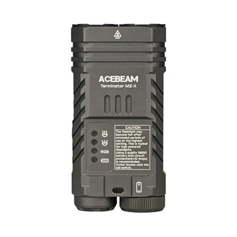 Acebeam M2-X with RGB LED Flashlight - Vertical View of Top