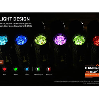 Acebeam M2-X with RGB LED Flashlight Informational Slide - AUX Light Design