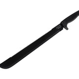 SOG SOGFari 18-inch Machete - Saw / Straight Edge - Black Powder Coated Finish - Black Handle - Nylon Sheath - Clam Pack (MC02-N)