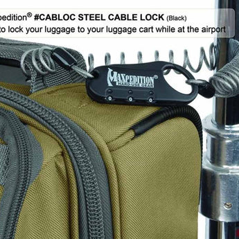 Maxpedition Steel Cable Lock - Black or Foliage Green