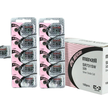 Maxell SR731SW 329 36mAh 1.55V Silver Oxide Button Cell Battery - Hologram Packaging - 1 Piece Tear Strip, Sold Individually