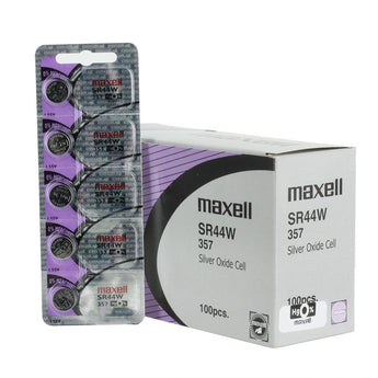 Maxell SR44W 357 165mAh 1.55V Silver Oxide Button Cell Battery - Hologram Packaging - 1 Piece