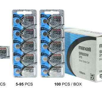 Maxell SR920W 370 39mAh 1.55V Silver Oxide Button Cell Battery - Hologram Packaging - 1 Piece Tear Strip, Sold Individually