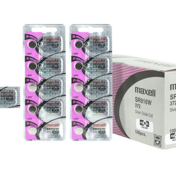 Maxell SR916W 372 23mAh 1.55V Silver Oxide Button Cell Battery - Hologram Packaging - 1 Piece Tear Strip, Sold Individually