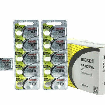 Maxell SR1120SW 381 55mAh 1.55V Silver Oxide Button Cell Battery - Hologram Packaging - 1 Piece Tear Strip, Sold Individually