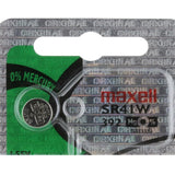 Maxell SR41W 392 39mAh 1.55V Silver Oxide Button Cell Battery - Hologram Packaging - 1 Piece Tear Strip, Sold Individually