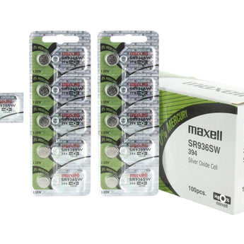 Maxell SR936SW 394 71mAh 1.55V Silver Oxide Button Cell Battery - Hologram Packaging - 1 Piece Tear Strip, Sold Individually