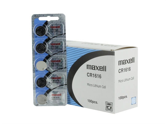 Maxell CR1616 65mAh 3V Lithium Primary (LiMNO2) Coin Cell Battery - Hologram Packaging - 1 Piece Tear Strip, Sold Individually