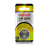 Maxell CR2016 90mAh 3V Lithium Primary (LiMNO2) Coin Cell Battery - Hologram Packaging - 1 Piece Blister Pack