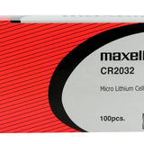 Maxell CR2032 220mAh 3V Lithium Primary (LiMNO2) Coin Cell Battery - Hologram Packaging - 1 Piece Tear Strip, Sold Individually
