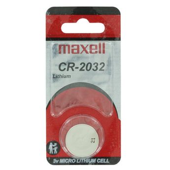 Maxell CR2032 220mAh 3V Lithium Primary (LiMNO2) Coin Cell Battery - Hologram Packaging - 1 Piece Blister Pack