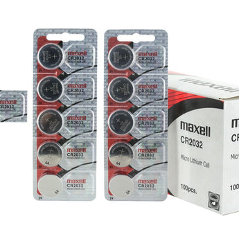 Maxell CR2032 220mAh 3V Lithium Primary (LiMNO2) Coin Cell Battery - Hologram Packaging - 1 Piece Tear Strip, Sold Individually