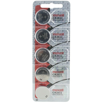 Maxell CR2032 220mAh 3V Lithium Primary (LiMNO2) Coin Cell Battery - Hologram Packaging - 1 Piece Tear Strip, Sold Individually