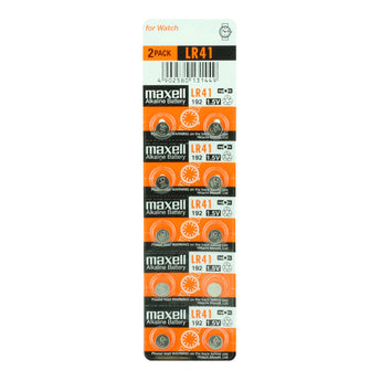 Maxell LR41 Alkaline Coin Cell Battery - 1 Piece Tear Strip