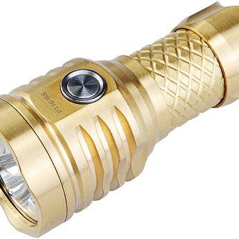 MecArmy PT16-BS Brass Ultra Bright Rechargeable Flashlight - 3 x CREE XP-G2 LEDs - 1200 Lumens - Uses 1 x 16340 (Included) or 1 x 18350 - Brass