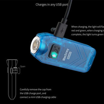 MecArmy SGN5 Rechargeable Self Defense Keychain Light - 115dB Siren - CREE XP-G2 S3 LED - 560 Lumens - Includes 300mAh LiPoly Battery Pack - Black, Blue, or Rose