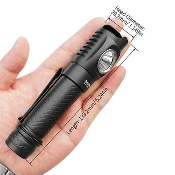 MecArmy FM18 Dual Switch Rechargeable Flashlight - CREE XPL-HI V3 LED - 820 Lumens - Includes 1 x 18650