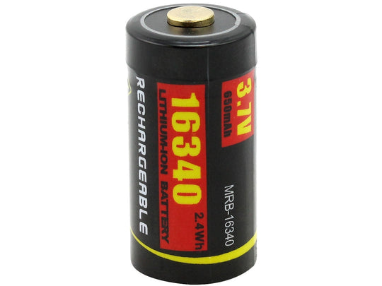 MecArmy M163 16340 650mAh 3.7V Protected Lithium Ion (Li-ion) Battery