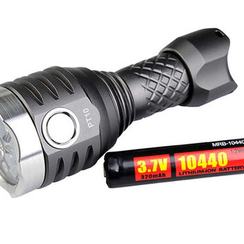 MecArmy PT10 Ultra Bright Rechargeable Flashlight - 3 x CREE XP-G2 - 800 Lumens - Includes 1 x 10440