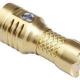MecArmy PT16-BS Brass Ultra Bright Rechargeable Flashlight - 3 x CREE XP-G2 LEDs - 1200 Lumens - Uses 1 x 16340 (Included) or 1 x 18350 - Brass