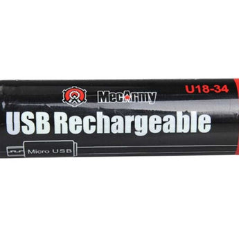 MecArmy U18-34 18650 3400mAh 3.7V Lithium Ion (Li-ion) Button Top Battery with Micro USB Charging Port