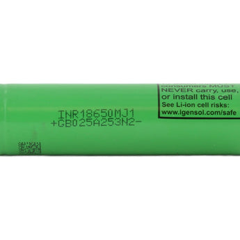 LG MJ1 INR 18650 3500mAh 3.7V High-Drain 10A Lithium Ion (Li-ion) Unprotected Flat Top Battery - Bulk