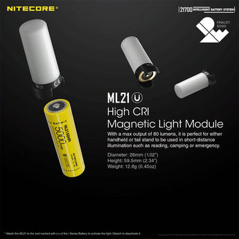 Nitecore ML21 High CRI Magnetic Flashlight - 80 Lumens